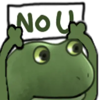 💁‍♂️ NO U rana, meme, gracioso, dibujos animados whatsapp sticker