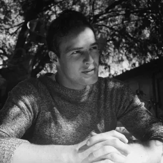 〰 Marlon Brando Schauspieler, Schwarzweiß, Porträt, Promi, Film, Altes Hollywood whatsapp sticker