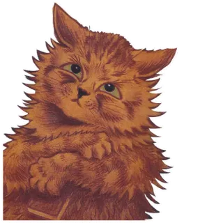 🤔 cat, kitten, ginger, animal, pet, cute, illustration telegram sticker