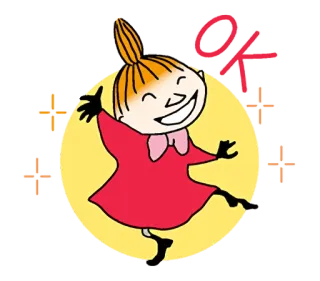 👌 Little My Moomins Cartoon, Mumin, Klein Mü, Figur, Fröhlich telegram sticker