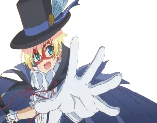 👋 anime, personaggio, maschera, cappello, guanti, cartone animato whatsapp sticker