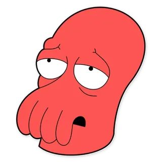 😑 Zoidberg Futurama Cartone animato, Aragosta, Alieno, Triste, Animato telegram sticker