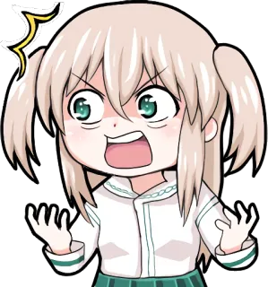 😠 Anime, Desenho animado, Sticker, Irritada, Brava, Menina telegram sticker
