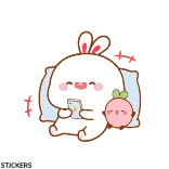 😂 mignon, lapin, kawaii, dessin animé, animal, autocollant whatsapp sticker