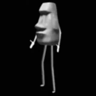 🗿 Moái, Isla de Pascua, Estatua, Meme, Estatua caminando, Divertido telegram sticker
