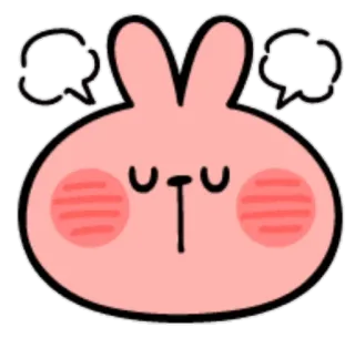 😡 conejo, pensando, lindo, rosa, conejito telegram sticker