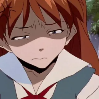 😣 Asuka Langley Soryu Neon Genesis Evangelion anime, gadis, evangelion, asuka, kesal telegram sticker