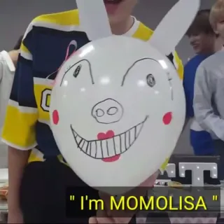 👹 I'm MOMOLISA palloncino, arte, disegno, Momo Lisa telegram sticker