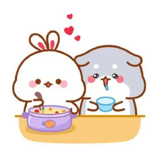 🍼 lindo, kawaii, animales, cocina, amistad telegram sticker