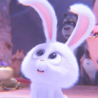 🐰 Snowball The Secret Life of Pets bunny, rabbit, white, cute, animal, pet, cartoon whatsapp sticker