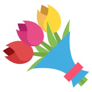 🌷 fleur, tulipe, floral, bouquet, printemps, jardin, plante whatsapp sticker