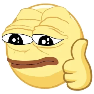 🐸 Pepe pepe, thumbs up, meme, emoticon, internet telegram sticker