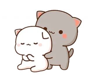 😑 кот, милый, животное, каваи, объятие telegram sticker