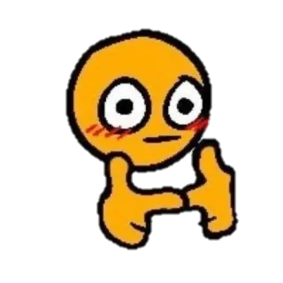 😳 Emoji, Sticker, Orange, Ausdruck, Schüchtern, Süß, Errötend telegram sticker