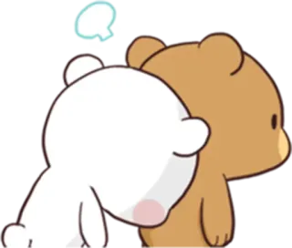 😞 곰, 귀여운, 카와이, 동물, 포옹 telegram sticker