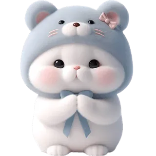 Синий мишка @Nyasticks telegram stickers