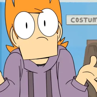 ❓ Matt Eddsworld การ์ตูน, ตัวละคร, สับสน, ยักไหล่, แอนิเมชั่น whatsapp sticker