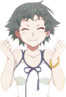 ✊ anime, girl, smile, cheerful, happy telegram sticker