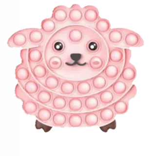 🐏 Pop it, 绵羊, 玩具, 粉色, 动物 telegram sticker