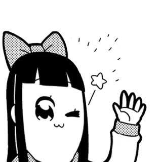 😉 cartoon, manga, anime, cute, character, sticker, winking, star telegram sticker