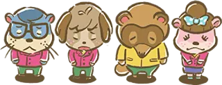 🙇‍♂️ animal crossing, triste, personajes, videojuego, mono whatsapp sticker