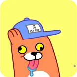 🤪 Я Ayrin dibujos animados, animal, sombrero, ruso, jerga telegram sticker