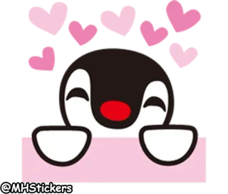 🥰 @MHStickers ペンギン, かわいい, ピンク, ステッカー, MHStickers telegram sticker