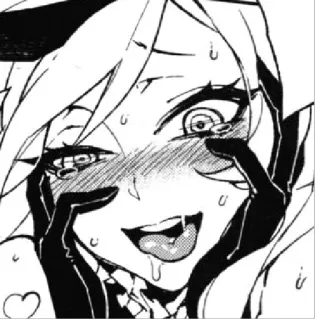 🤤 Anime, Mangá, Expressão, Suor, Língua, Ilustração, Personagem telegram sticker