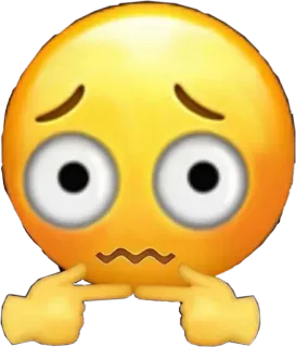 😖 이모티콘, 수줍음, 손가락, 불안 whatsapp sticker