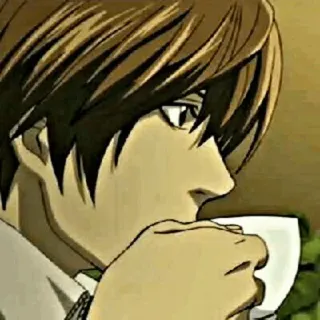 🎭 Light Yagami Death Note Anime, Death Note, Light Yagami, Herbata, Picie telegram sticker