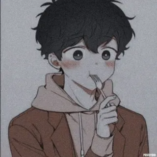 ✨ อนิเมะ, การ์ตูน, เด็กผู้ชาย, กิน, น่ารัก, เยาวชน telegram sticker