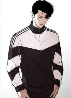 😔 Anime, Charakter, Asiatisch, Trainingsanzug telegram sticker