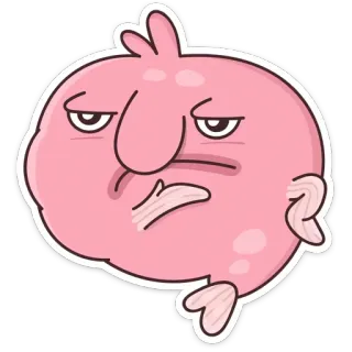 🤔 blobfish, fish, pink, cartoon, cute, funny, sea creature, animal telegram sticker
