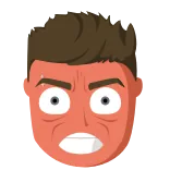 🤬 生气的脸, 表情, 恼火, 沮丧, 卡通, 情绪化 telegram sticker