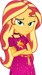 🤨 Sunset Shimmer My Little Pony: Equestria Girls cartoon, animation, equestria girls, sunset shimmer, pony, friendship, tv show, character telegram sticker