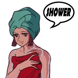 🚿 SHOWER душ, полотенце, женщина, аниме, ванна whatsapp sticker
