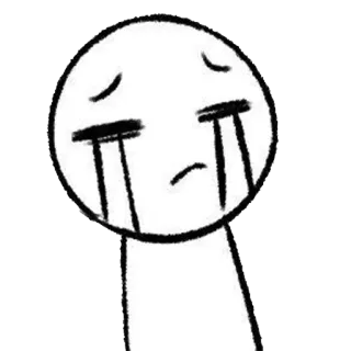😭 crying, sad, emotion, tears, stick figure telegram sticker