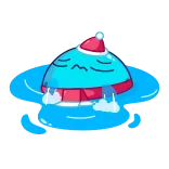 😢 sad, crying, blue, winter, cartoon, christmas telegram sticker