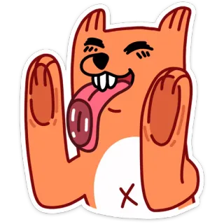 😛 cartoon, animal, cute, funny, tongue, expression, character telegram sticker