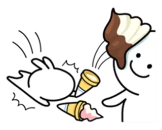 😵 мультфильм, мороженое, персонаж, милый, еда telegram sticker