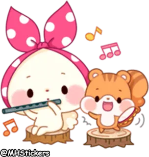 🎶 @MHStickers Dibujo animado, Mono, Pegatina, Animal, Música whatsapp sticker