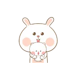 🥰 lindo, kawaii, conejo, conejo whatsapp sticker