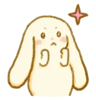 💭 cartoon, schattig, konijn, konijn, glitter, dier, kawaii telegram sticker