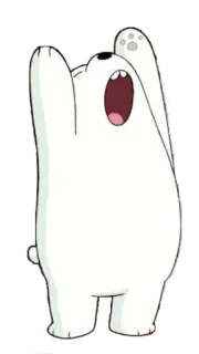 💤 Ice Bear We Bare Bears 漫画, ホッキョクグマ, かわいい, 手を振る telegram sticker