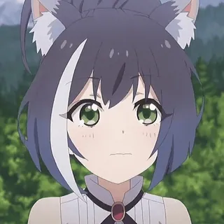 🪶 fille anime, oreilles de chat, anime, femme, dessin animé, mignon telegram sticker