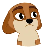 😒 犬, 悲しい, 動物, 子犬, 漫画 telegram sticker
