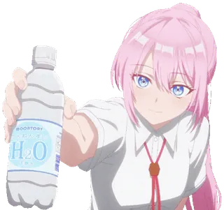π§ HβO anime, girl, water, h2o, pink hair, bottle telegram sticker