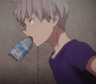 🎴 Anime, Garçon, Boire, Bouteille d'eau whatsapp sticker