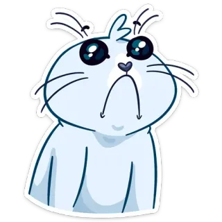 ☹️ kucing, imut, sedih, kartun, stiker, biru telegram sticker