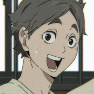 ⚫ Sugawara Koshi Haikyuu!! anime, haikyuu, sugawara, sugawara koshi, smiling, happy telegram sticker